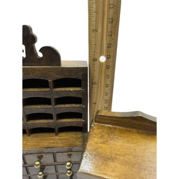 Wooden Dollhouse Dining Room Furniture China Cabinet Lot of 4 Pieces Vintage - Picture 14 of 16